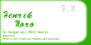 henrik moro business card